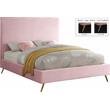 Meridian Furniture Jasmine Contemporary Velvet King Bed in Pink