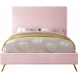 Meridian Furniture Jasmine Contemporary Velvet Queen Bed in Pink
