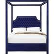 Meridian Furniture Rowan Tufted Velvet King Bed in Navy