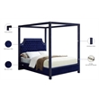 Meridian Furniture Rowan Tufted Velvet King Bed in Navy