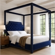 Meridian Furniture Rowan Tufted Velvet King Bed in Navy
