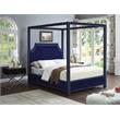 Meridian Furniture Rowan Tufted Velvet Queen Bed in Navy