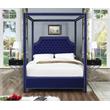 Meridian Furniture Rowan Tufted Velvet Queen Bed in Navy