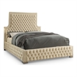 Meridian Furniture Sedona Rich Velvet King Bed in Cream
