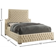 Meridian Furniture Sedona Rich Velvet King Bed in Cream