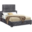 Meridian Furniture Sedona Rich Velvet King Bed in Gray