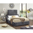 Meridian Furniture Sedona Rich Velvet Queen Bed in Gray