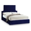 Meridian Furniture Sedona Rich Velvet King Bed in Navy