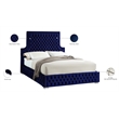 Meridian Furniture Sedona Rich Velvet Queen Bed in Navy