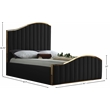 Meridian Furniture Jolie Solid Wood and Velvet King Bed in Black