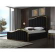 Meridian Furniture Jolie Solid Wood and Velvet Queen Bed in Black