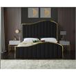 Meridian Furniture Jolie Solid Wood and Velvet Queen Bed in Black