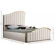 Meridian Furniture Jolie Solid Wood and Velvet King Bed in Cream