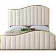 Meridian Furniture Jolie Solid Wood and Velvet King Bed in Cream