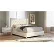 Meridian Furniture Soho Solid Wood and Vegan Leather Full Bed in White