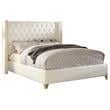 Meridian Furniture Soho Solid Wood and Vegan Leather Queen Bed in White