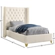 Meridian Furniture Soho Solid Wood and Vegan Leather Twin Bed in White