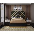 Meridian Furniture Vector Rich Velvet Queen Bed in Black