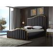 Meridian Furniture Jolie Solid Wood and Velvet King Bed in Gray