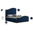 Meridian Furniture Jolie Solid Wood and Velvet King Bed in Navy