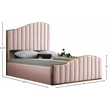 Meridian Furniture Jolie Solid Wood and Velvet King Bed in Pink