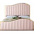 Meridian Furniture Jolie Solid Wood and Velvet King Bed in Pink