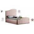 Meridian Furniture Jolie Solid Wood and Velvet Queen Bed in Pink