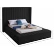 Meridian Furniture Kiki Solid Wood and Velvet Full Bed in Black