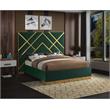 Meridian Furniture Vector Rich Velvet Queen Bed in Green