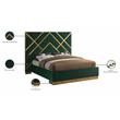 Meridian Furniture Vector Rich Velvet Queen Bed in Green