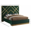 Meridian Furniture Vector Rich Velvet Queen Bed in Green