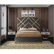 Meridian Furniture Vector Rich Velvet Queen Bed in Gray