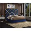 Meridian Furniture Vector Rich Velvet King Bed in Navy