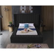 Meridian Furniture Kiki Solid Wood and Velvet King Bed in Black