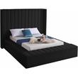 Meridian Furniture Kiki Solid Wood and Velvet King Bed in Black