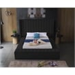 Meridian Furniture Kiki Solid Wood and Velvet Queen Bed in Black