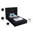 Meridian Furniture Kiki Solid Wood and Velvet Twin Bed in Black
