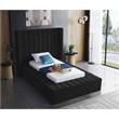 Meridian Furniture Kiki Solid Wood and Velvet Twin Bed in Black