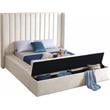 Meridian Furniture Kiki Solid Wood and Velvet Full Bed in Cream