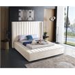 Meridian Furniture Kiki Solid Wood and Velvet King Bed in Cream