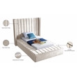 Meridian Furniture Kiki Solid Wood and Velvet Twin Bed in Cream