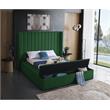Meridian Furniture Kiki Solid Wood and Velvet Full Bed in Green