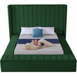 Meridian Furniture Kiki Solid Wood and Velvet Full Bed in Green