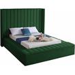 Meridian Furniture Kiki Solid Wood and Velvet Full Bed in Green