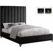 Meridian Furniture Via Rich Velvet Full Bed in Black