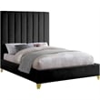 Meridian Furniture Via Rich Velvet Full Bed in Black