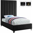 Meridian Furniture Via Rich Velvet Twin Bed in Black