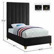 Meridian Furniture Via Rich Velvet Twin Bed in Black