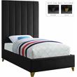 Meridian Furniture Via Rich Velvet Twin Bed in Black