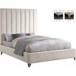Meridian Furniture Via Rich Velvet Full Bed in Cream